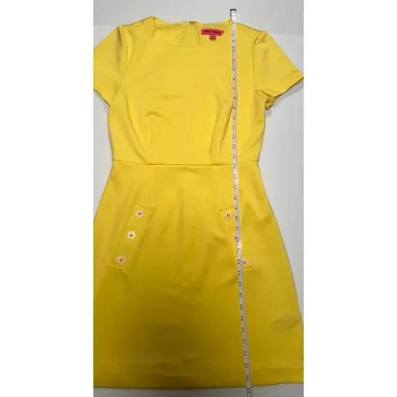 Betsey Johnson A-Line Mini Dress Yellow Women’s 4 Daisy 60s Retro Dopamine - Picture 11 of 16